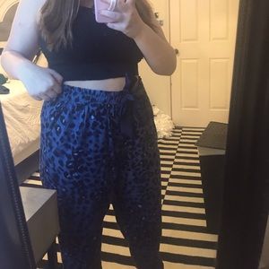 Purple cheetah print sleep pants/ joggers